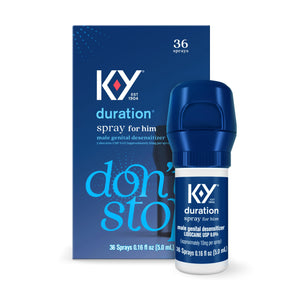 K-Y Duration Spray 0.16 Fl Oz, For Men, Adult Couples, Lidocaine Numbing Male Genital Desensitizer To Last Longer, Pleasure Enhancer, 36 Sprays, No Mess Easy Application
