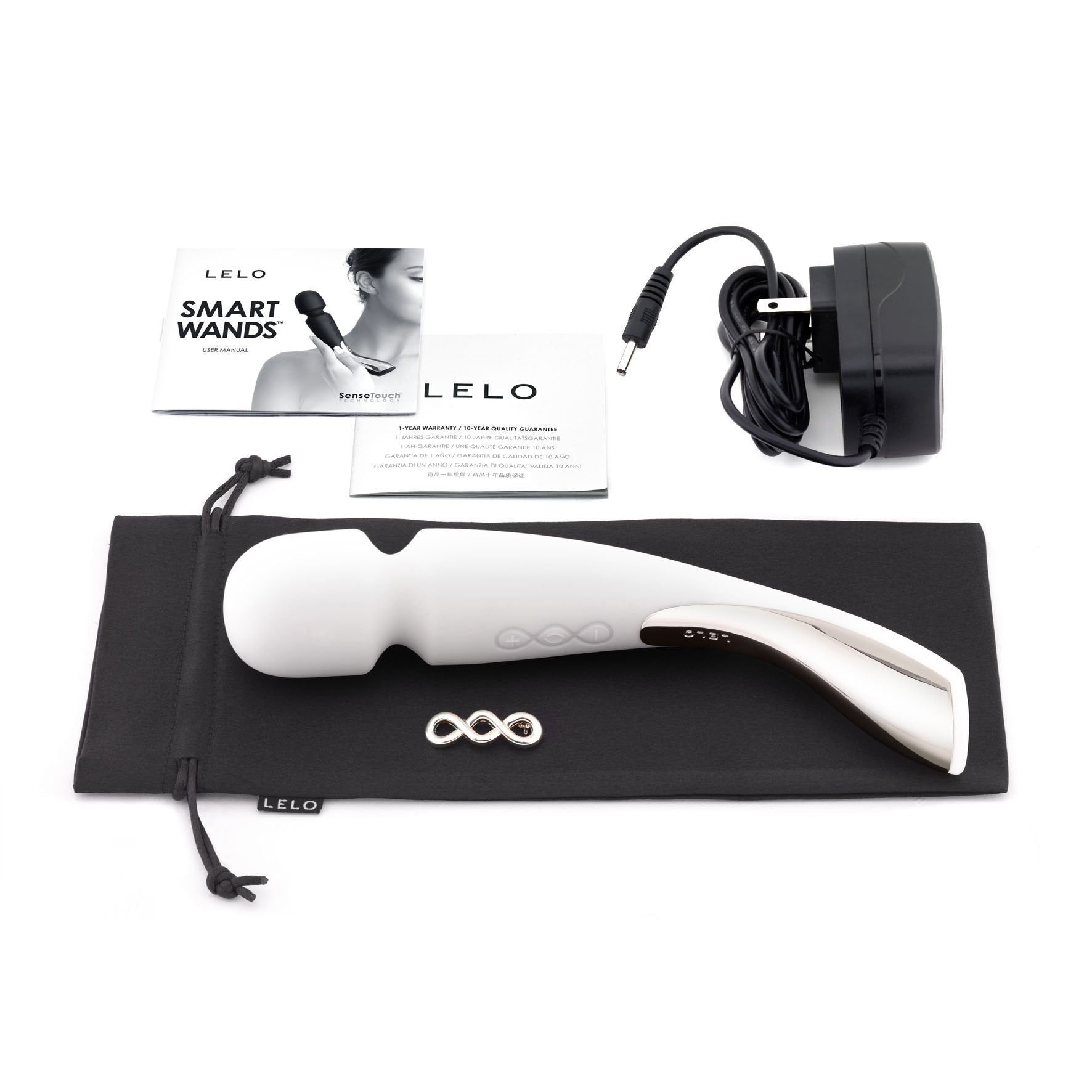 Lelo Smart Wand Cordless Body Massager, Large Size, Ivory, Powerful Rechargeable Vibrator To Massage You From Head To Toe