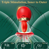 Gasevimo Vibrator Adult Sex Toys for Women - 5IN1 Sucking Vibrator Rose Sex Toy, 3 Sucking, 9 Tongue Licking & Vibrating Adult S