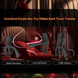 Penis Extender with G Spot Clitoris Penis Vibrator, Adult Men 's Women 's Sex Toys, Silicone Cock Ring Vibrator for Men, 4 in 1