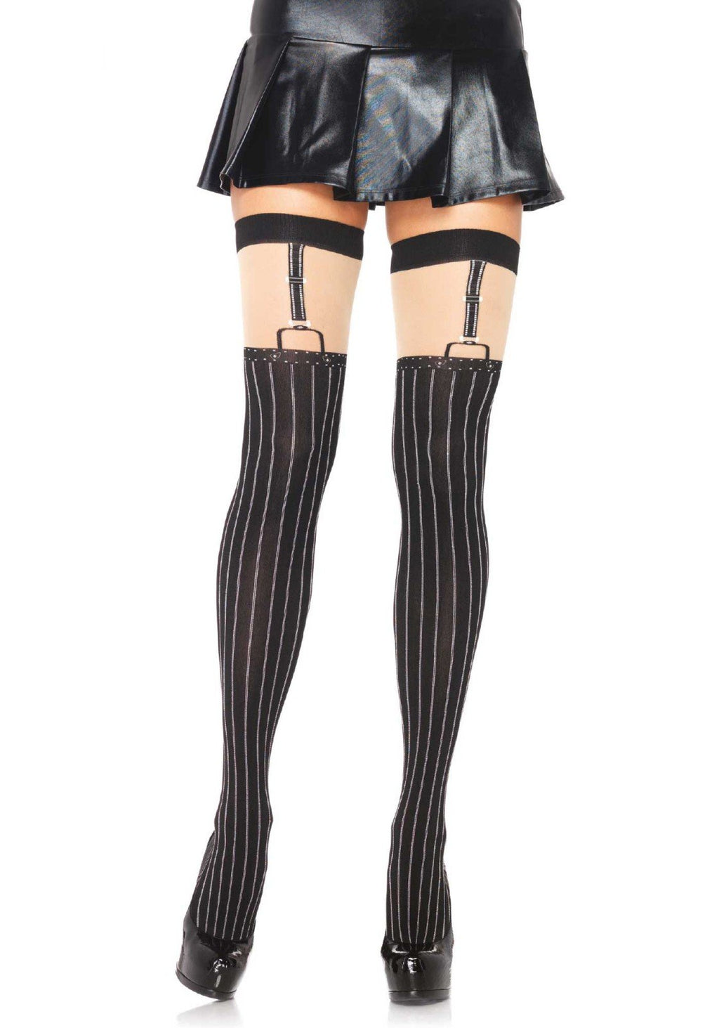 Spandex Opaque Pinstriped Susp