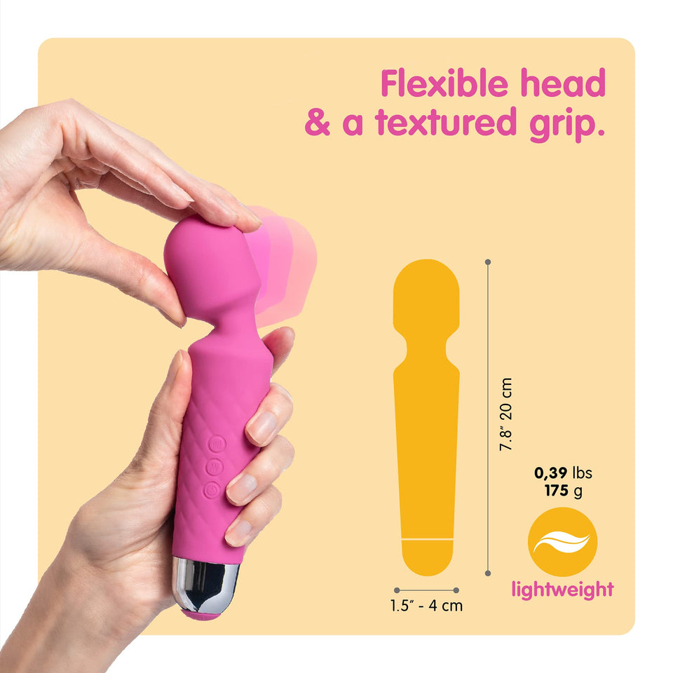 Oliver James Vibrator Wand for Women (Small) | Quiet Vibrating Dildo with 20 Patterns and 8 Speeds for Sexual Pleasure | Adult S