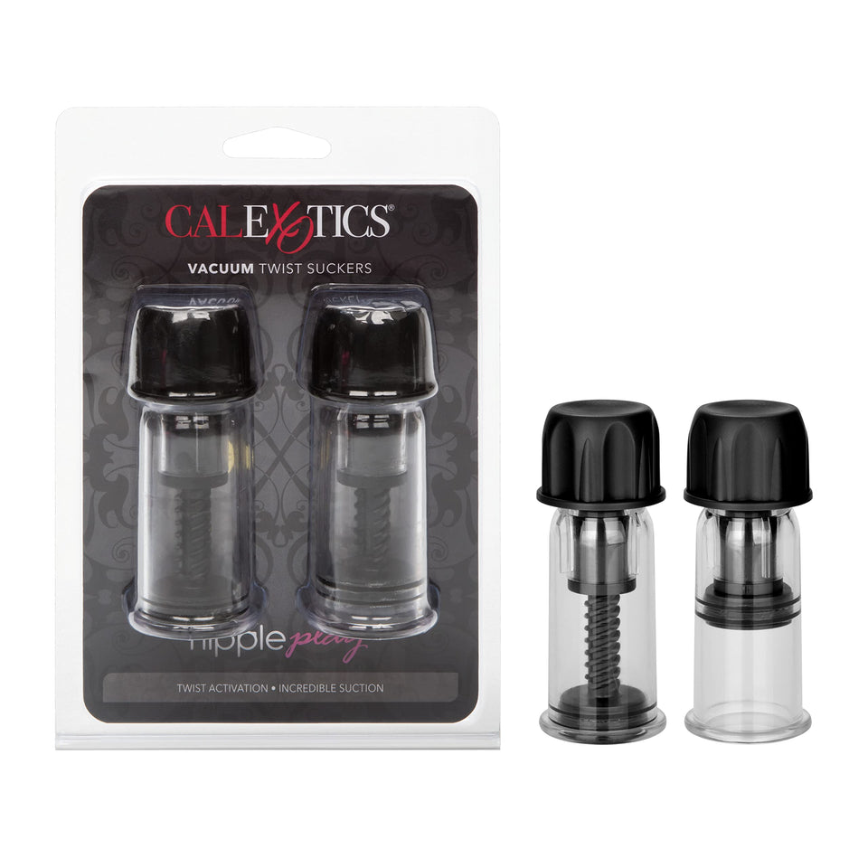 Calexotics Novelties Nipple Play Vacuum Twist Suckers, Black/Clear