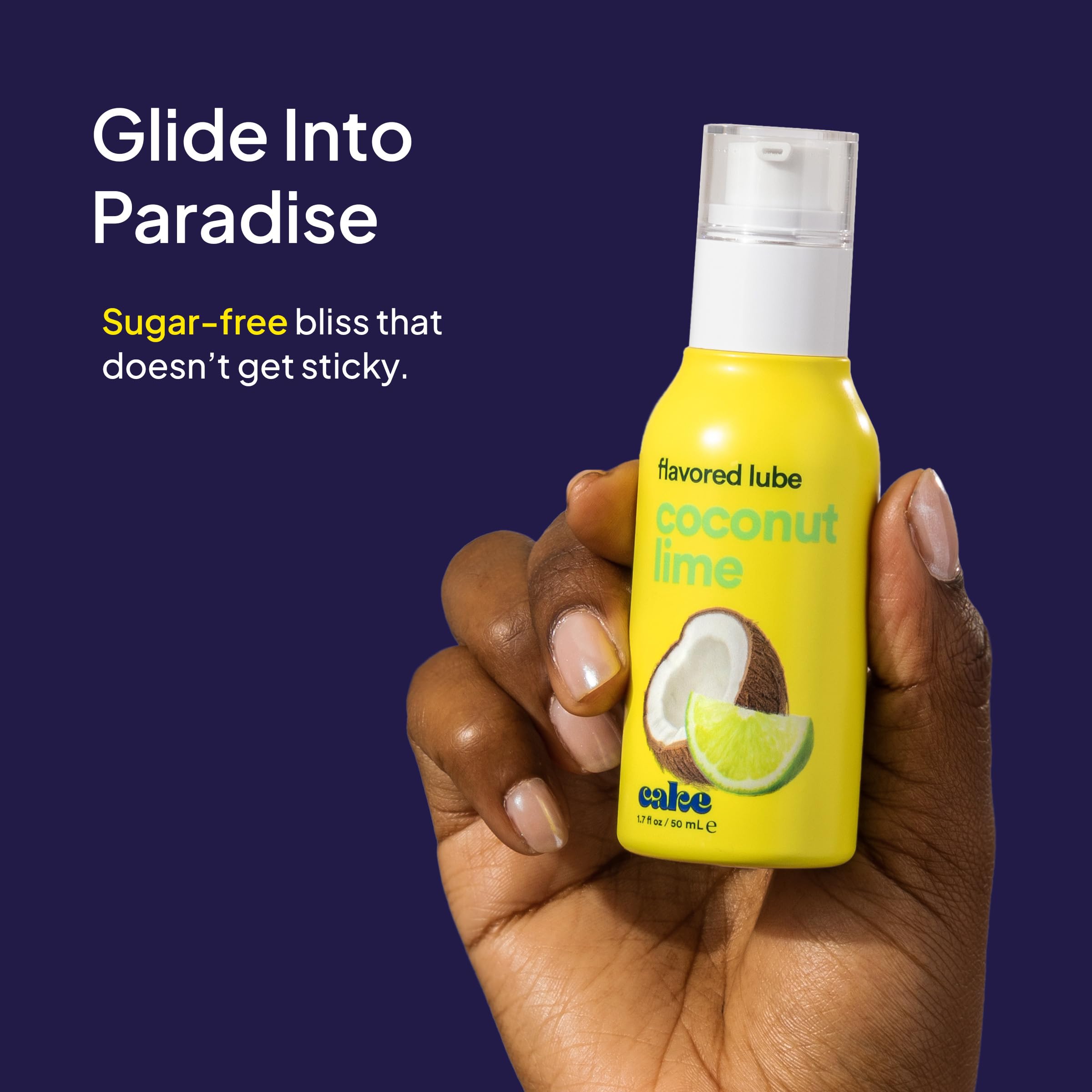 Hello Cake Coconut Lime Flavored Personal Lubricant - Water-Based Lube - No Aftertaste, Easy Clean-Up - Vegan, Sugar-Free, Glute