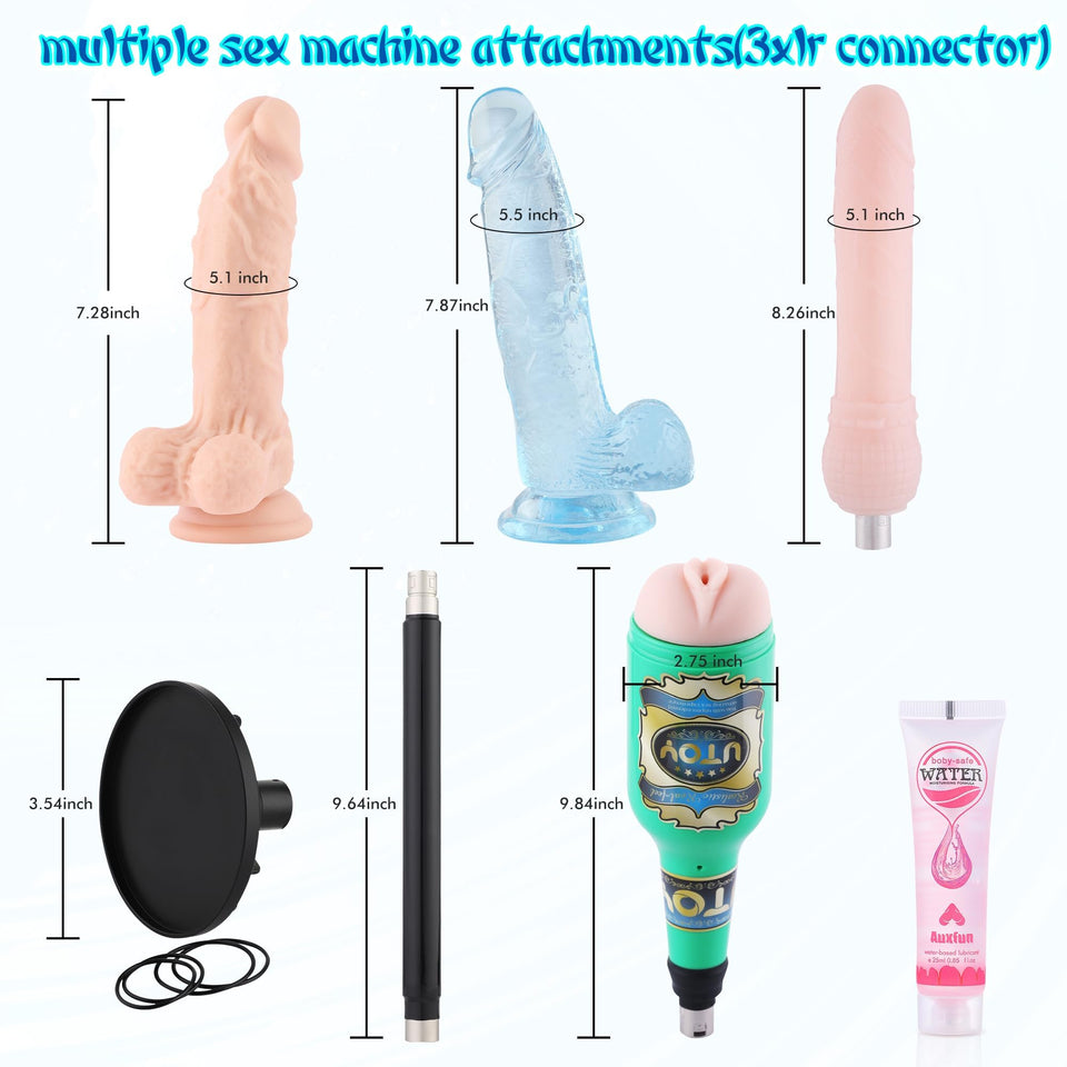 Auxfun Sex Thrusting Machine Automatic Love Machine with Masturbator, Adult Toy for Men and Couples with 3.5 Inch Suction Cup &H