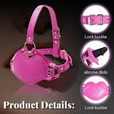 Kutocesy Mouth Gag with Silicone Dildo,Adjustable Leather Silicon SM Realistic Penis BDSM Fetish Slave Restraints Strap on Sex T
