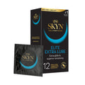 SKYN Elite Extra Lube, Ultra-Thin, Lubricated Latex-Free Condoms, Ultra-Silky Lubrication for Maximum Comfort, 12 Count (Pack of