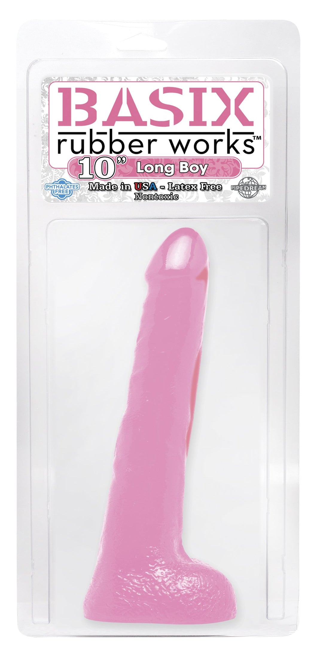 Basix Rubber Works 10-Inch Long Boy, Pink