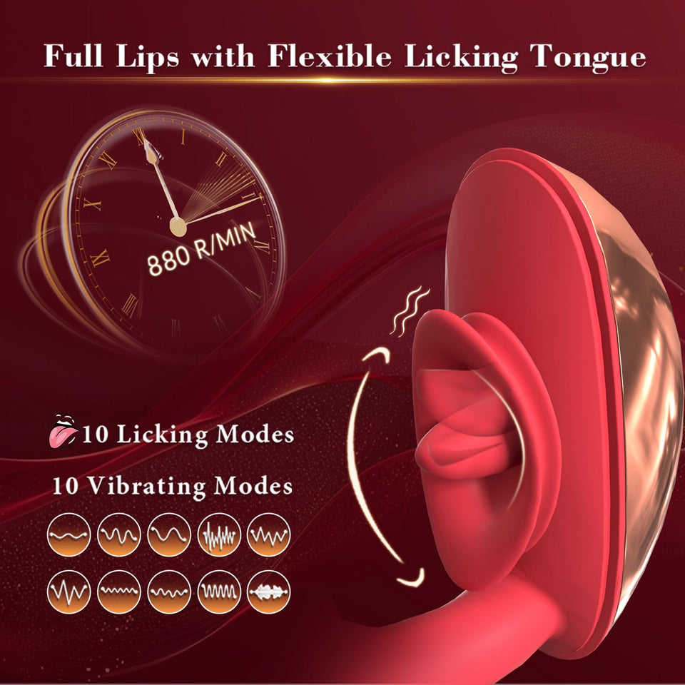 G Spot Vibrator with Tongue Licking Clitoral Stimulator, Women Adult Sex Toys, Flexible Female Clitoris Vibrators with 10 Lickin