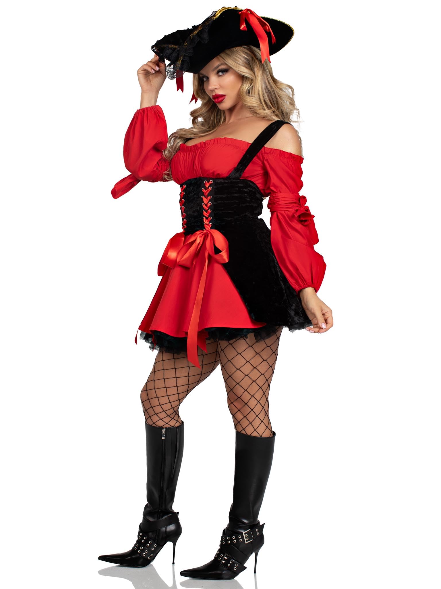 Leg Avenue Women'S Vixen Pirate Wench Costume, Red/Black, X-Large