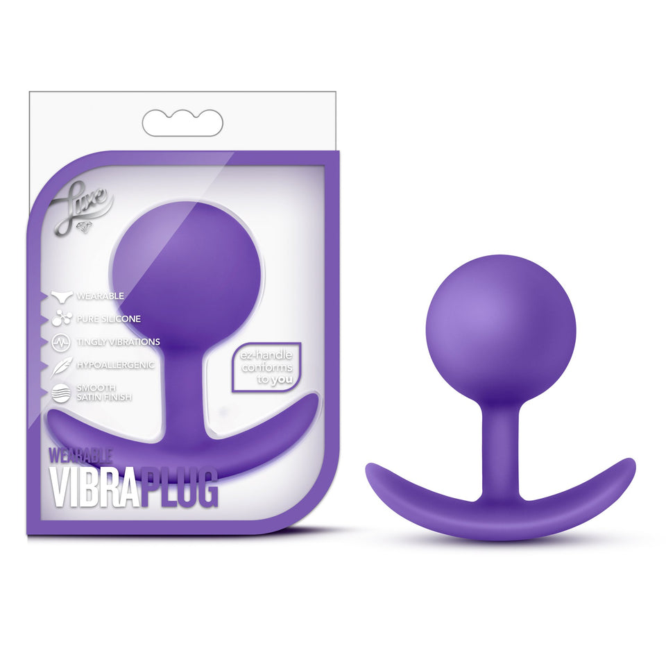 Blush Luxe - Satin Smooth Silicone Wearable Anal Hollow With Jiggle Ball Vibra Plug Sex Toy - Purple