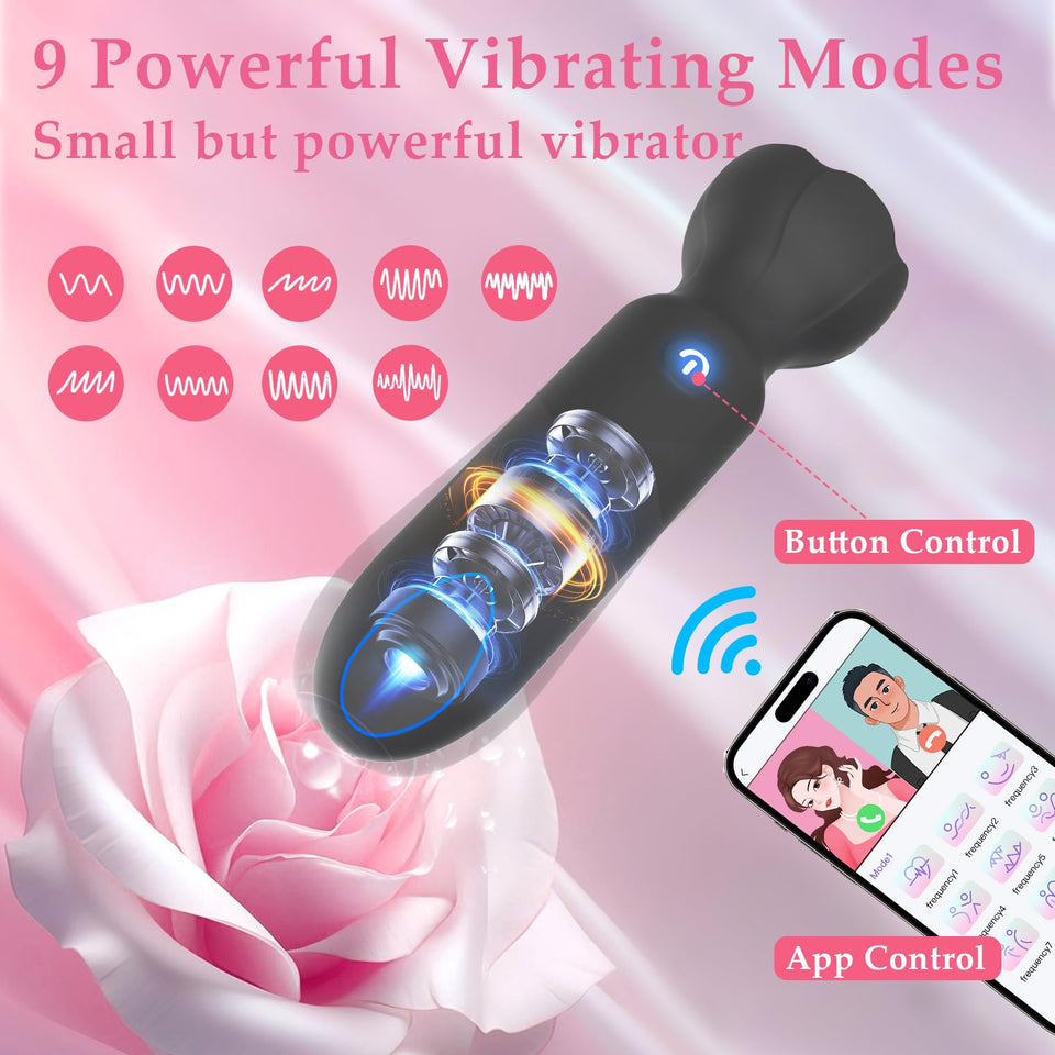 Mini Bullet Vibrator Adult Toys - Vibrators App Controlled Female Sex Toys with 9 Vibration Modes, Lipstick G Spot Dildo Clitora