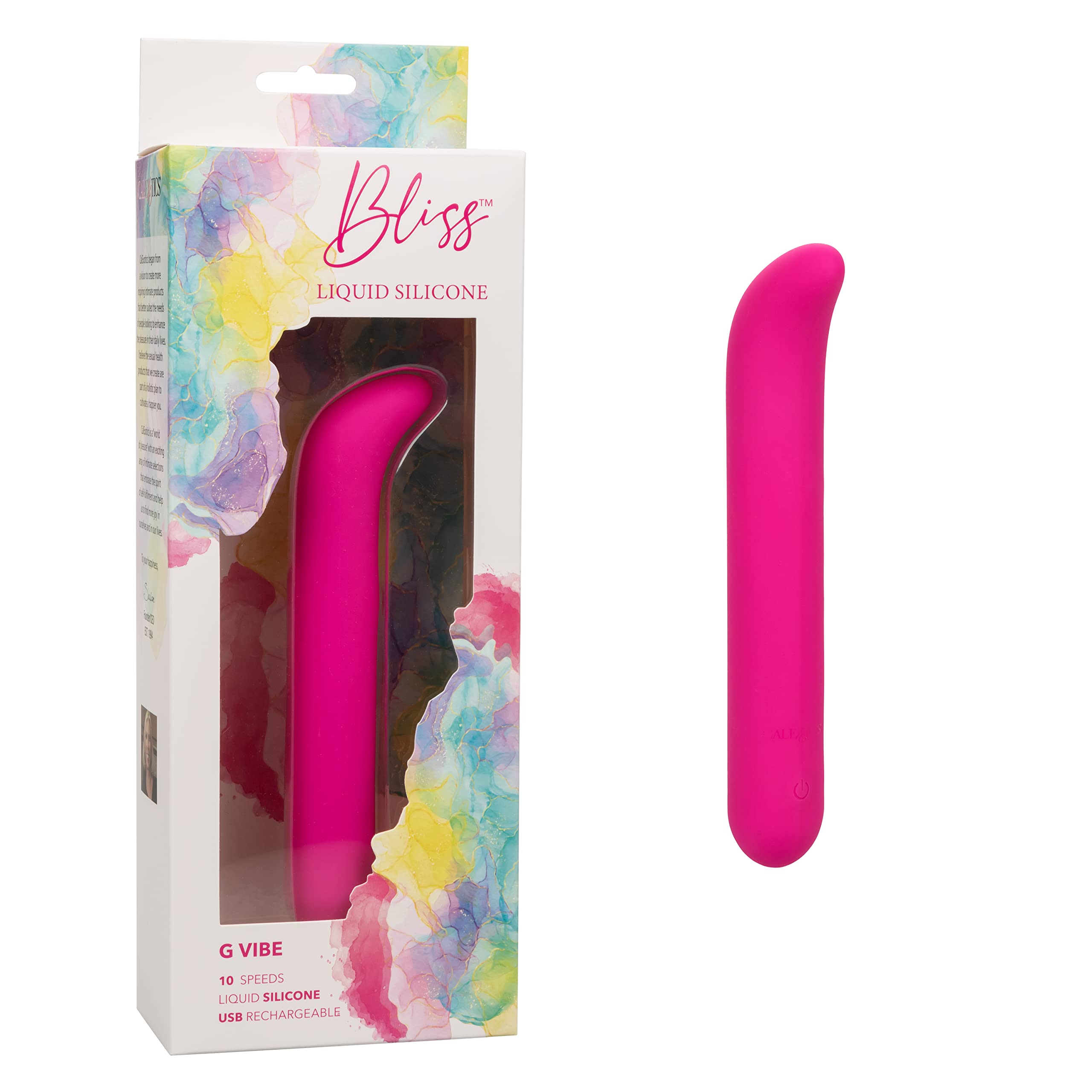 CalExotics Bliss Liquid Silicone G Vibe - Rechargeable Travel Size Massager Sex Toy for Women - Pink