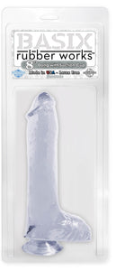 Basix 9-Inch Dong With Suction Cup, Clear