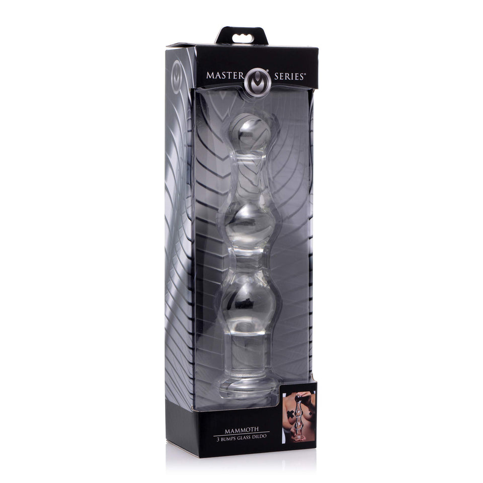 Master Series Mammoth 3 Bumps Glass Dildo