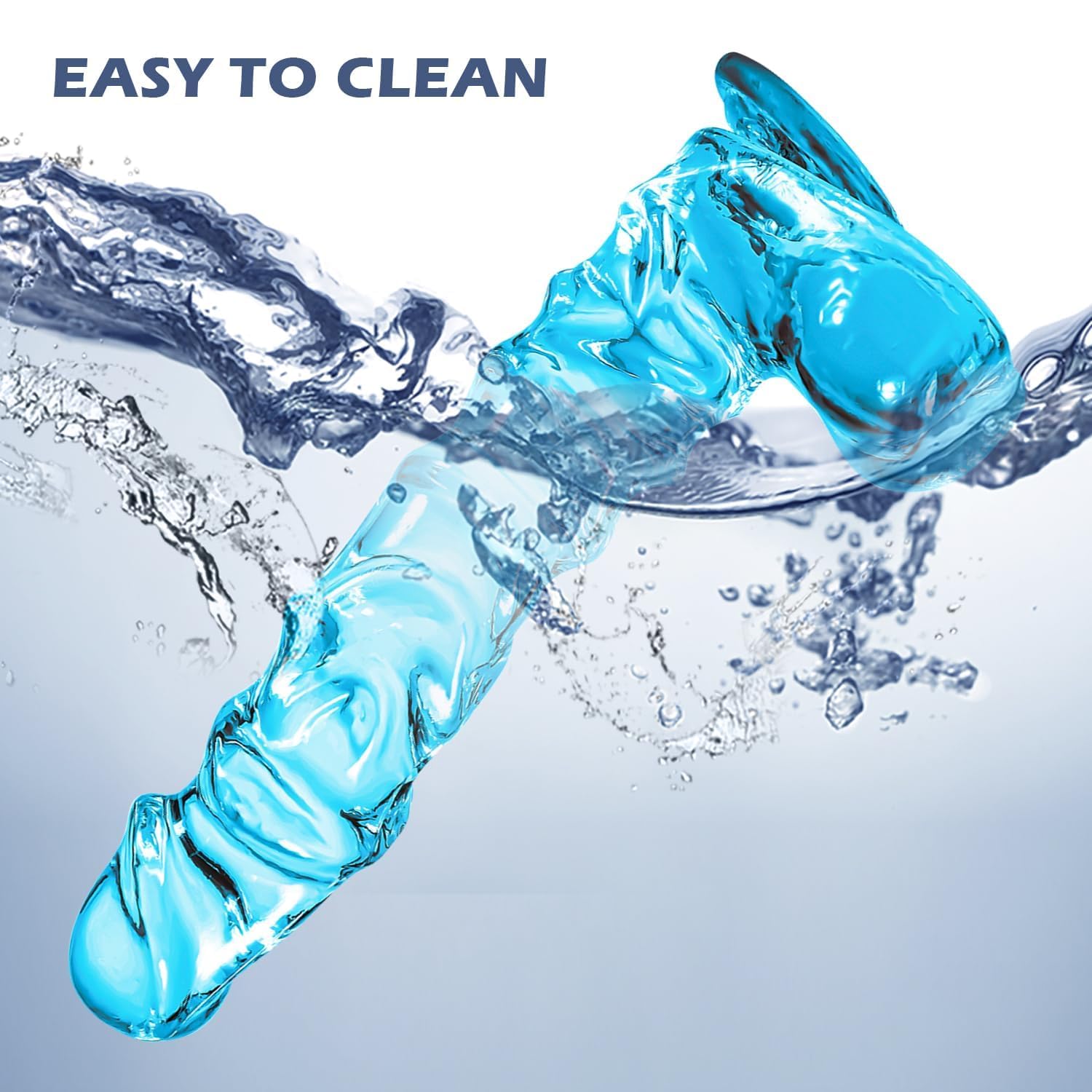 8.46 Inch Realistic Anal Dildo Blue Dildo with Suction Cup for Hands-Free, Realistic Dildos Sex Toy for Men Women Couples and An
