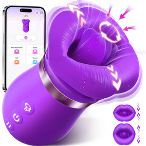 Sucking Vibrator Womens Sex Toys - Sovokn 5IN1 Mouth Vibrators Rose Sex Toy, 10 Tongue Licking, 3 Auto & 1 Manual Sucking Adult