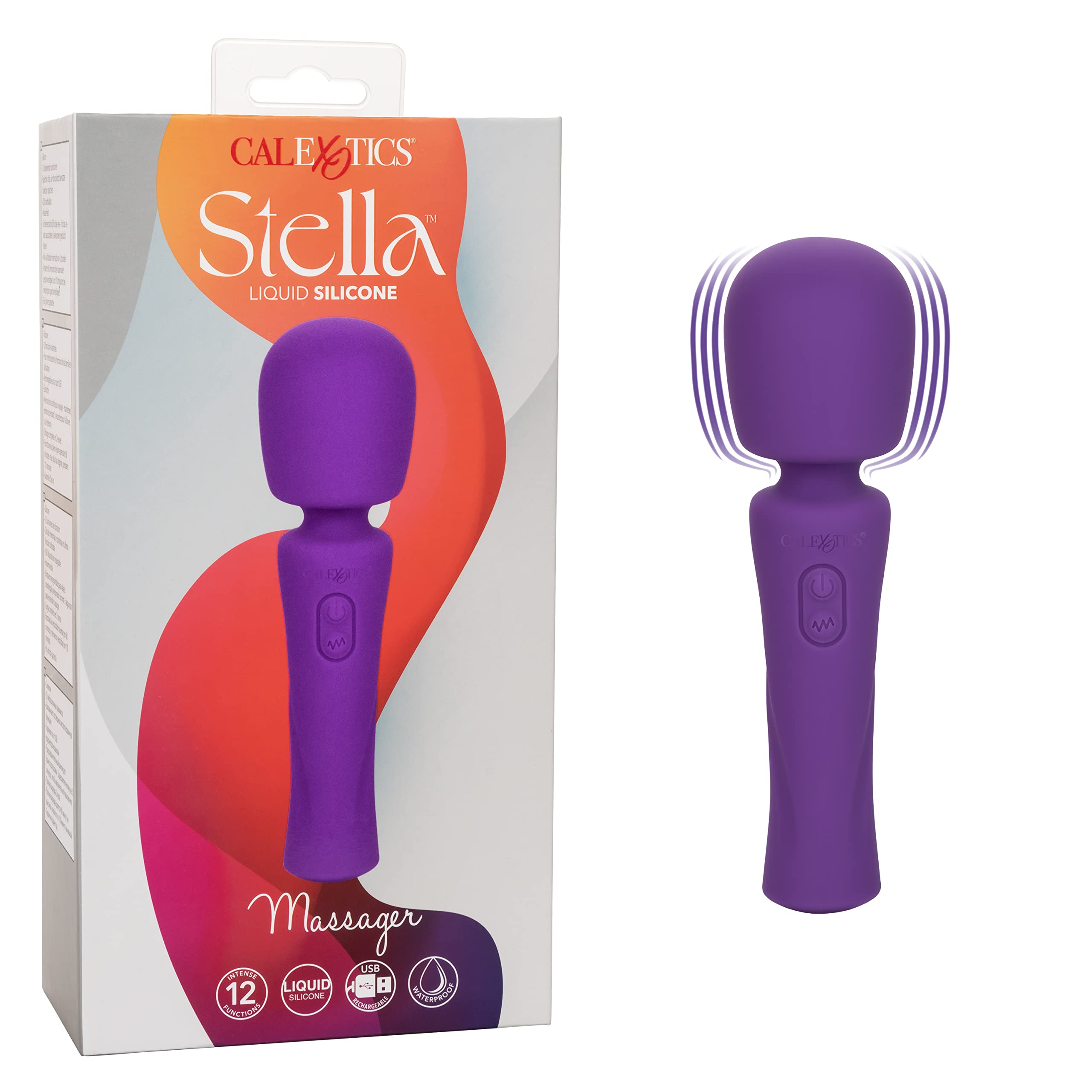 CalExotics Stella Liquid Silicone Wand Massager - Premium Rechargeable Flex Vibrator - Sex Toy for Women- Purple