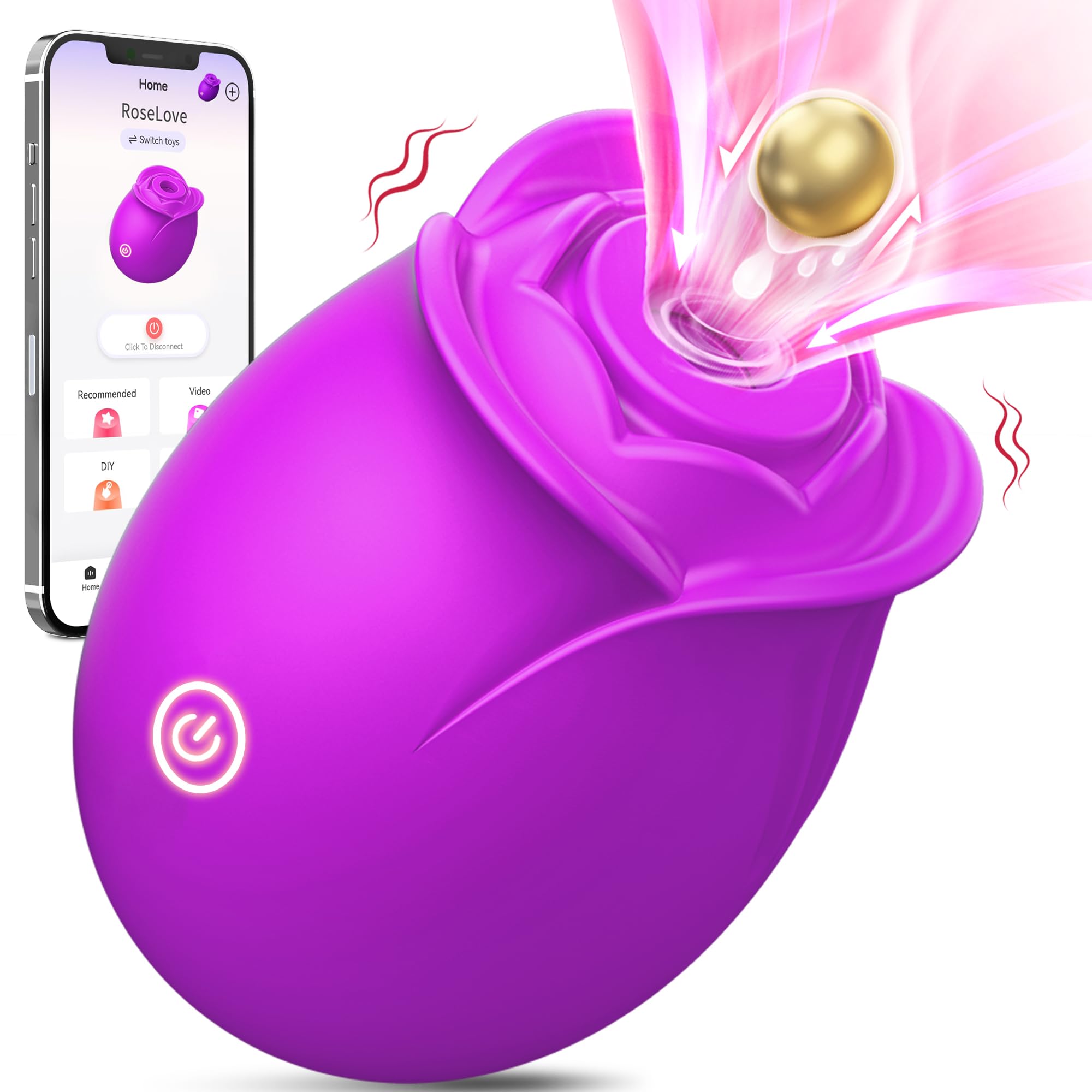 Gasevimo Rose Sex Toy Adult Toys - Sucking Vibrator Adult Sex Toy with 5 Sucking & Vibrating Rose Sucker G Spot Vibrators, Women