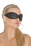 Elegant Moments Sunglass Style Sexy Leather Blindfold, One Size, Black