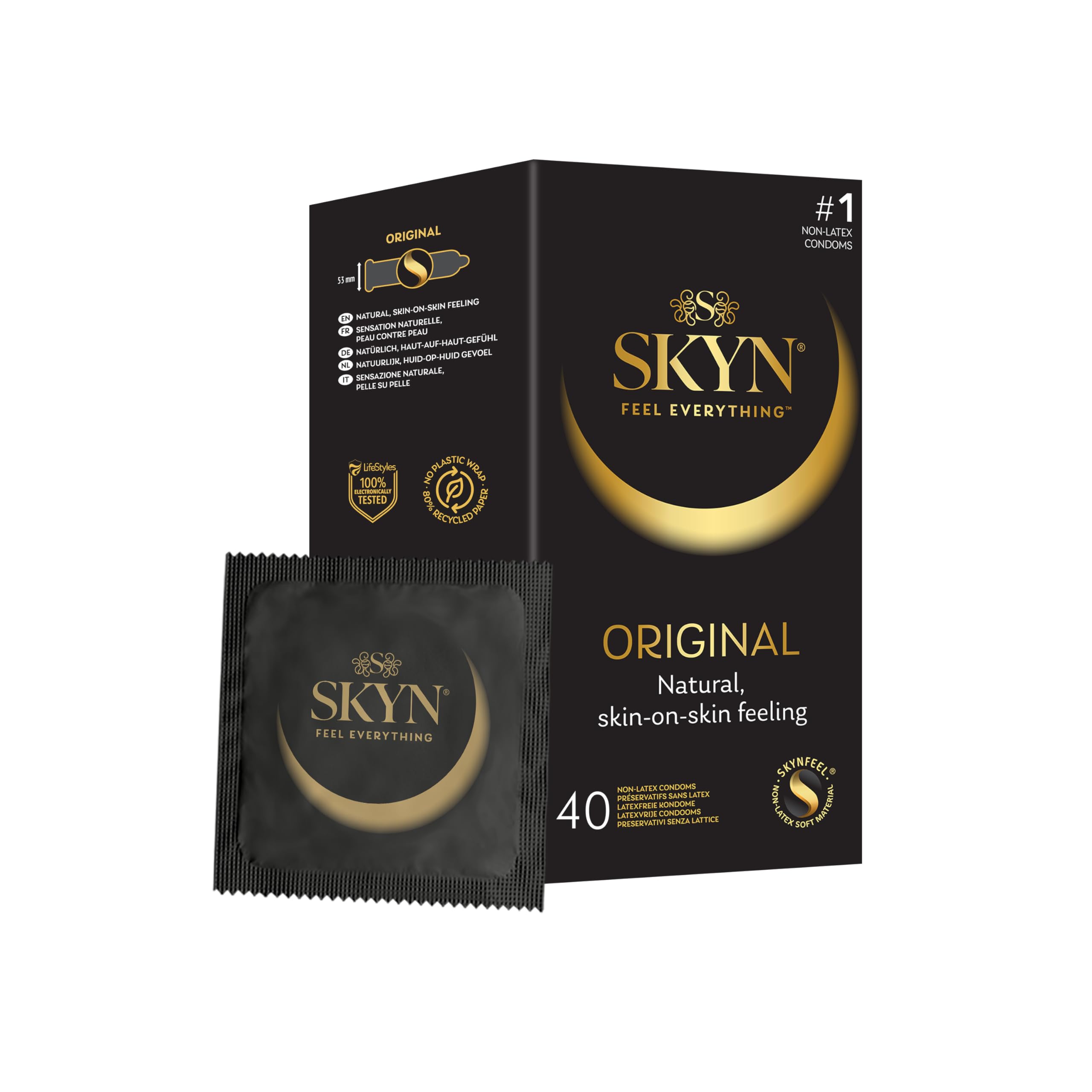 SKYN Original Latex-Fee Lubricated Condoms, 40 Count