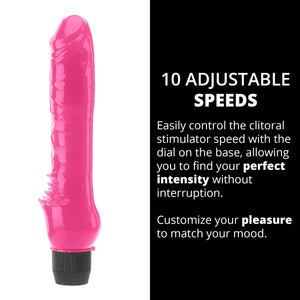 Adam and Eve Slim Pink Pleaser Vibrator Dildo, Realistic Battery Operated Thrusting Stimulator, Insertable Female Sex Toy, Water