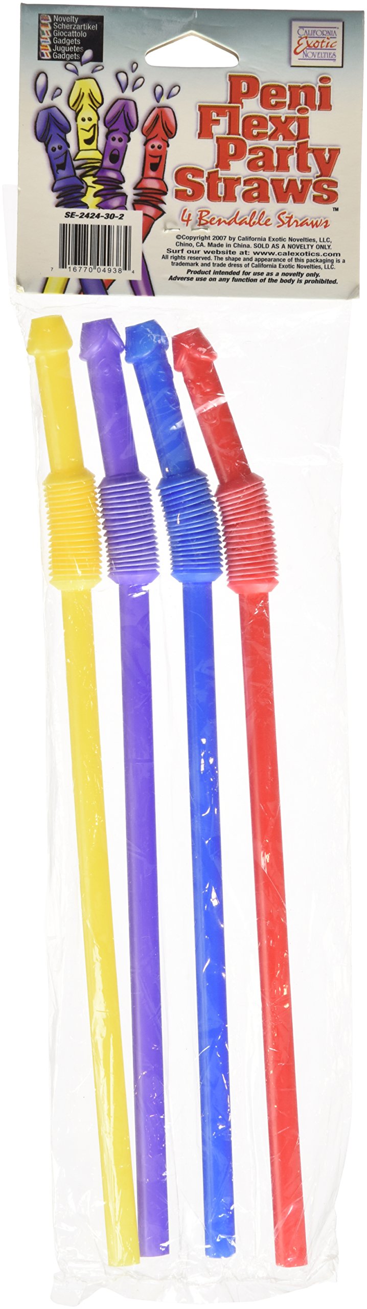 California Exotics Peni Flexi Party Straws, 4-Count
