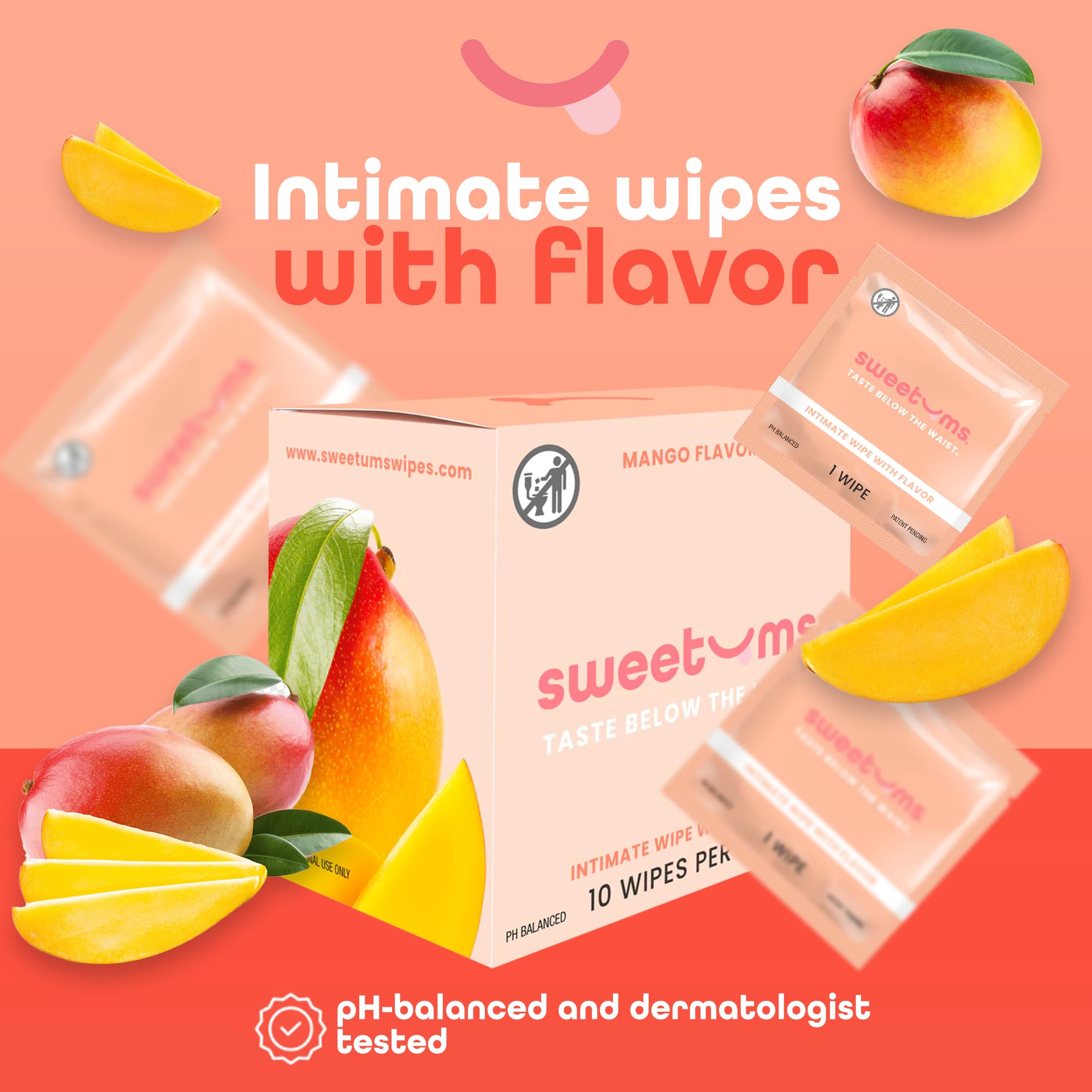 Sweetums Intimate Wipes Mango Flavor