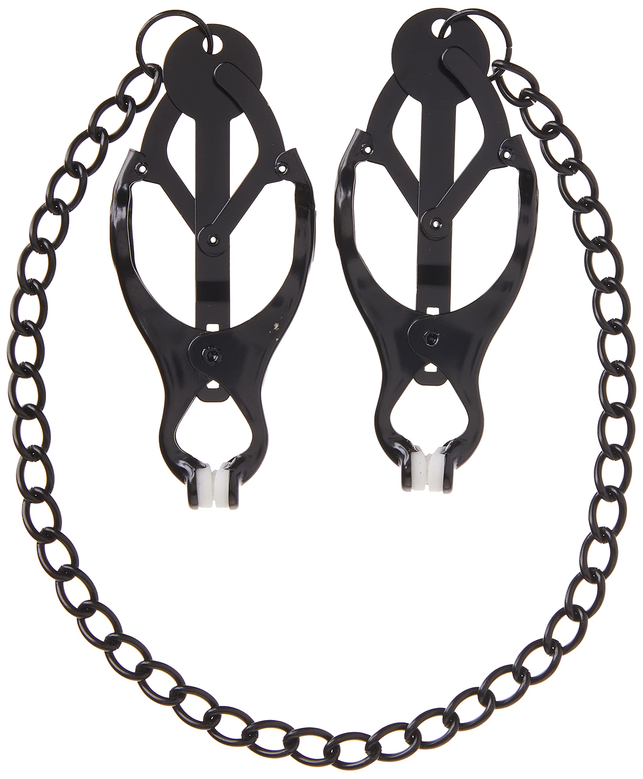 M2M Nipple Clamps, Jaws With Chain, Black