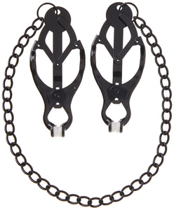 M2M Nipple Clamps, Jaws With Chain, Black
