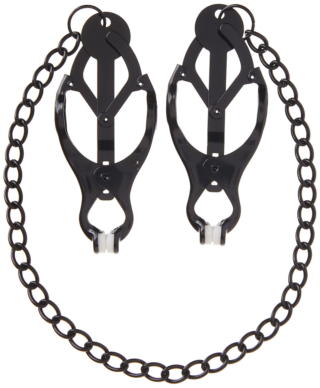 M2M Nipple Clamps, Jaws With Chain, Black