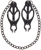 M2M Nipple Clamps, Jaws With Chain, Black