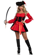 Leg Avenue Women'S Vixen Pirate Wench Costume, Red/Black, X-Large