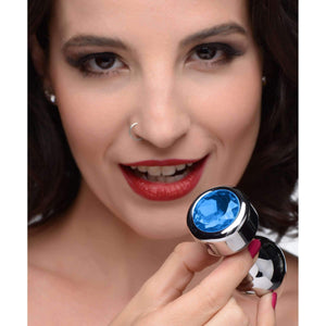 (D) Booty Sparks Weighted Blue Anal Plug Large