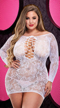 Lapdance Lace Off The Shoulder Mini Dress White Q/S