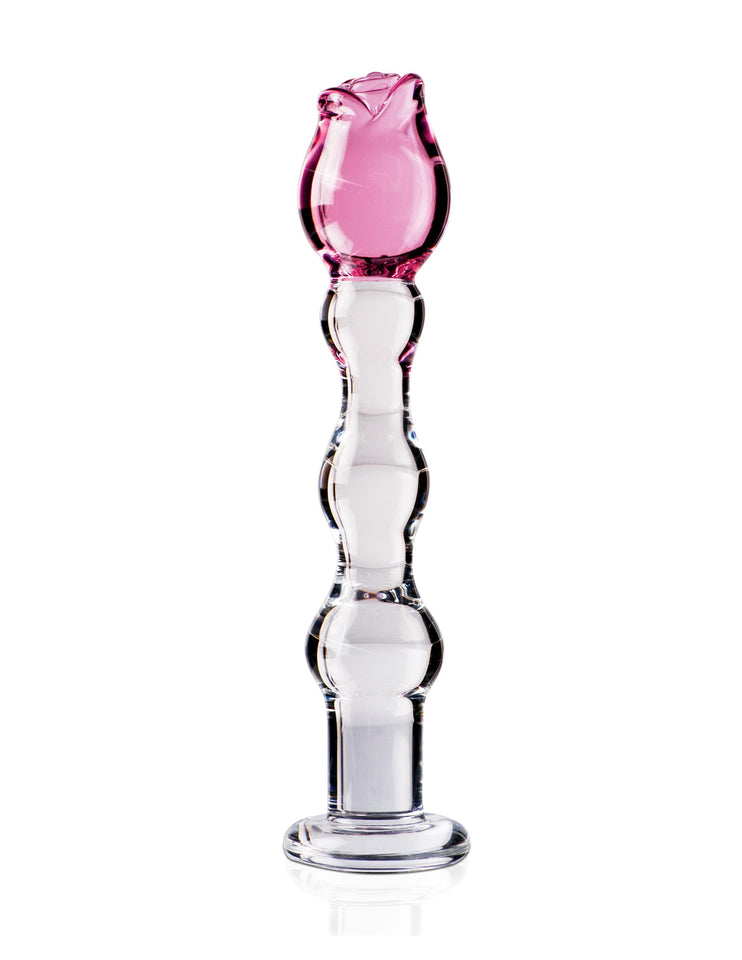 Icicles No. 12- Glass Dong W/Flwr On Top