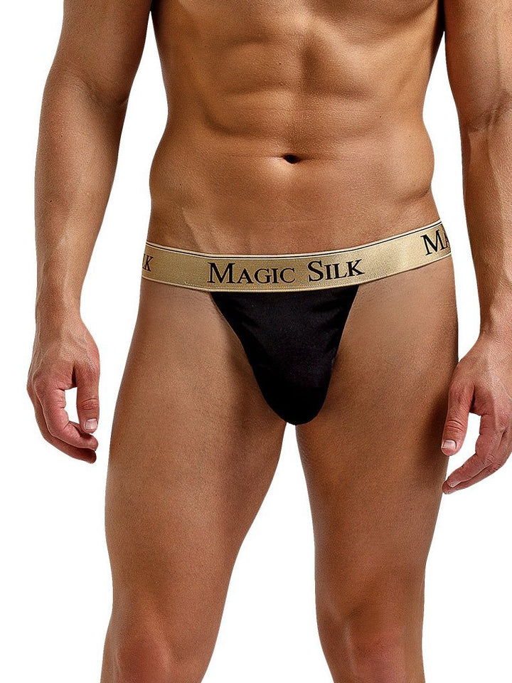 Magic Silk Micro Thong, Black, Small