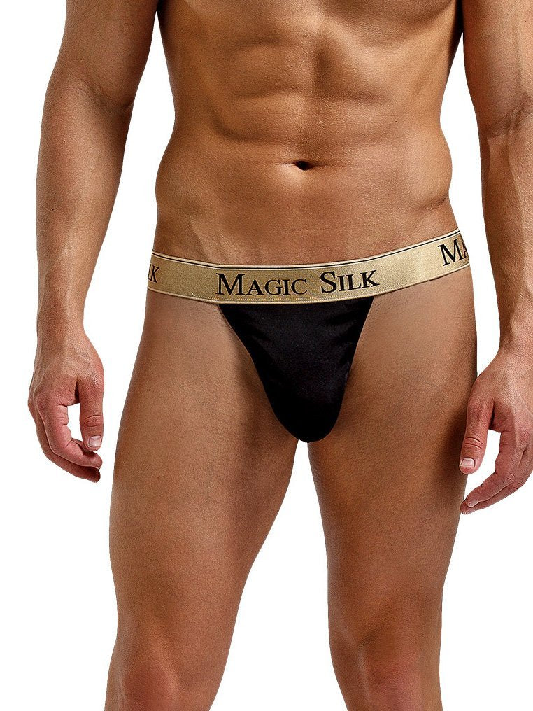 Magic Silk Micro Thong, Black, Small