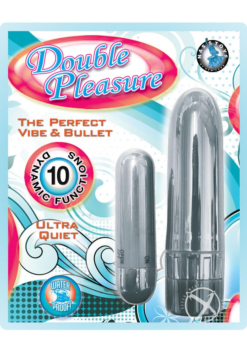 Nass-Walk Inc. Double Pleasure Vibe And Bullet, Silver