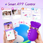 Sucking Vibrator Womens Sex Toys - Sovokn 5IN1 Mouth Vibrators Rose Sex Toy, 10 Tongue Licking, 3 Auto & 1 Manual Sucking Adult