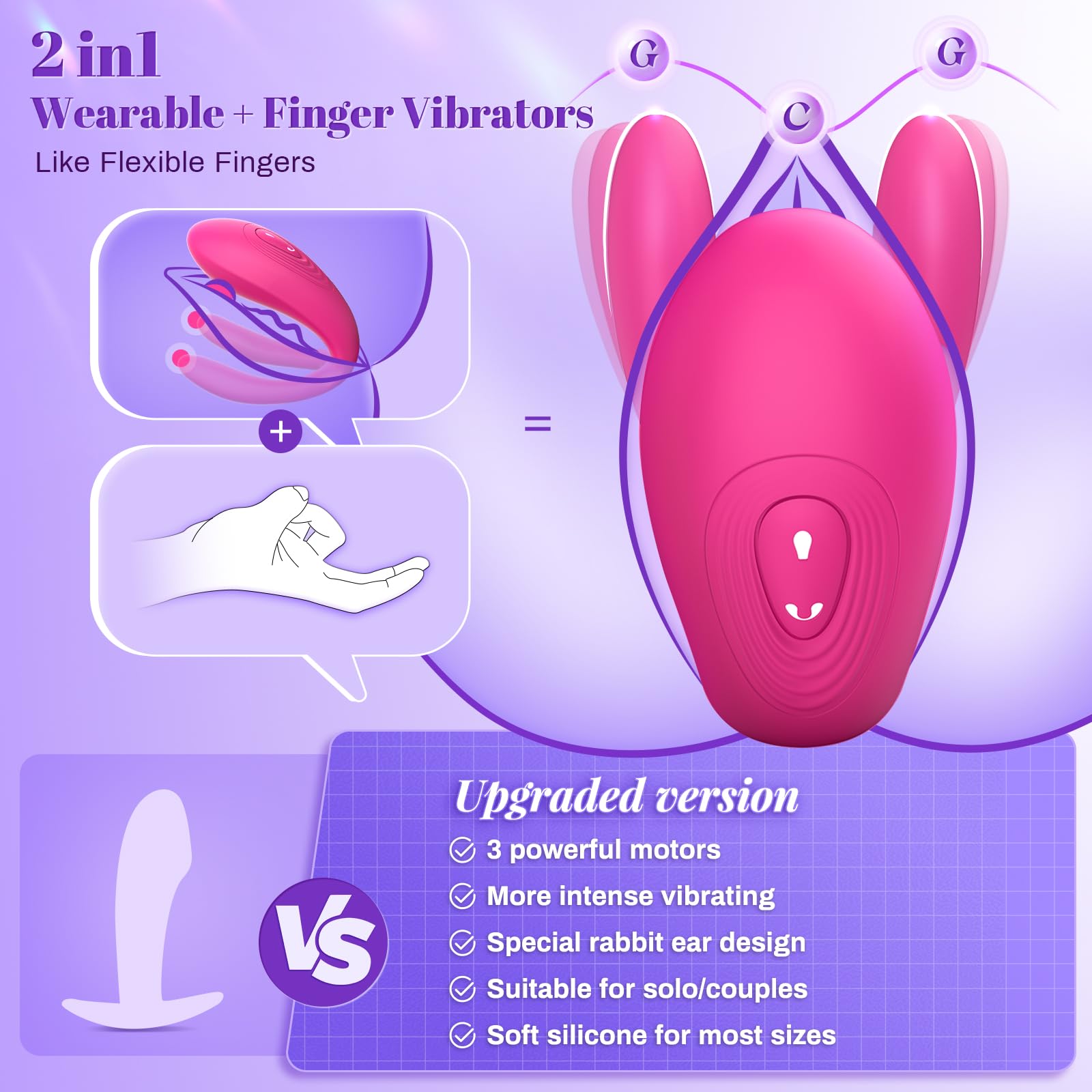 Wearable Remote Control Vibrator - BIG SHOCKED Adult Sex Toys for Women Couples Female Sex Toy G Spot Vibrater Clitoral Penis Vi