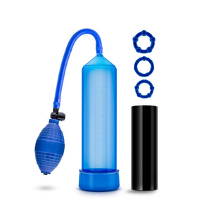 Blush Novelties Go Big Quickie Kit - Performance and Pleasure Enhancing System - Penis Pump for Longer Erection - Rings to Stay