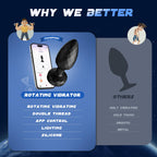 Couples Sex Toys Large Butt Plug - Thicken 360 Cycle Stimulate Vaginal Prostate Massager with 7 Vibrating Remote Control, Silico