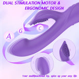 Clitoral Sucking G-spot Rabbit Vibrator - 3 in 1 Realistic Dildo Nipple Clitoris Vagina Stimulator with 10 Vibration & 5 Suction