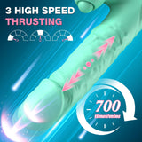Thrusting Dildo Vibrator for Beginner: G Spot Vibrator with 3 High Speed Thrusting 10 Vibrating 10 Tapping Modes for Womens, Sex
