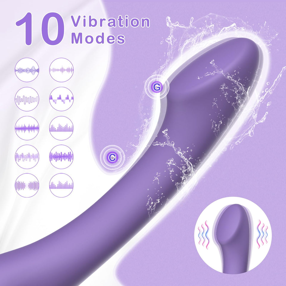 FBAUMSX G Spot Vibrator Sex Toys - Ergonomics Curved Clitoral G Spot Anal Stimulator Dildo, Adult Toys with 10 Powerful Vibratin