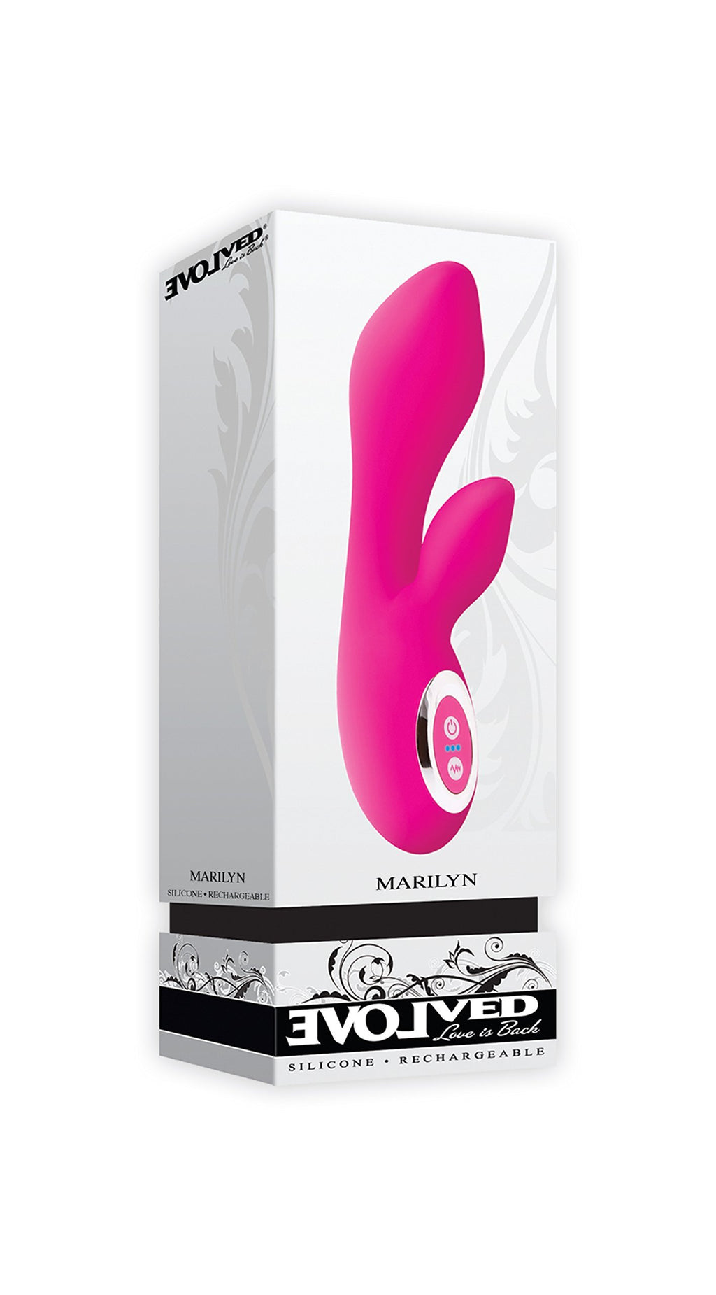 Evolved Novelties Marilyn Silicone Rechargeable Dual Vibe Waterproof, Pink, 7 Inch