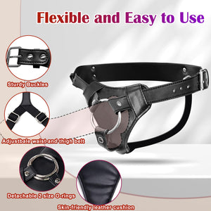 Strap On Dildo Harness Adult Sex Toys for Women Men Pegging Dildo, Adjustable Waist and Thigh Soft Nylon Vegan Leather Belt with