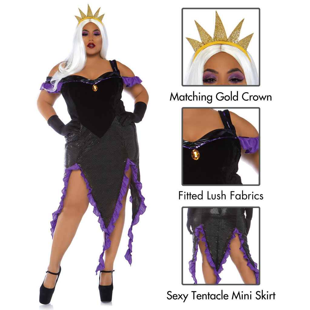 Leg Avenue 2 Pc Sultry Sea Witch, Include Blk/Purple Color