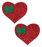Pastease Glitter Heart Pasties, Red
